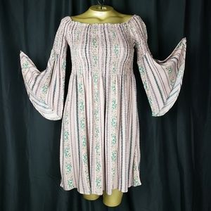 La Miel Floral Off the Shoulder Midi Dress NWT